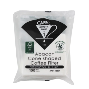 CAFEC Abaca+Cone Shaped Coffee Filter 1 Cup 100pk